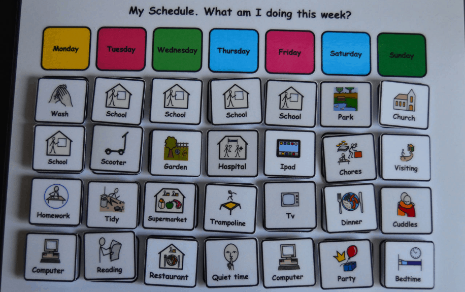 An example of how adopting a visual teaching style can help with scheduling 